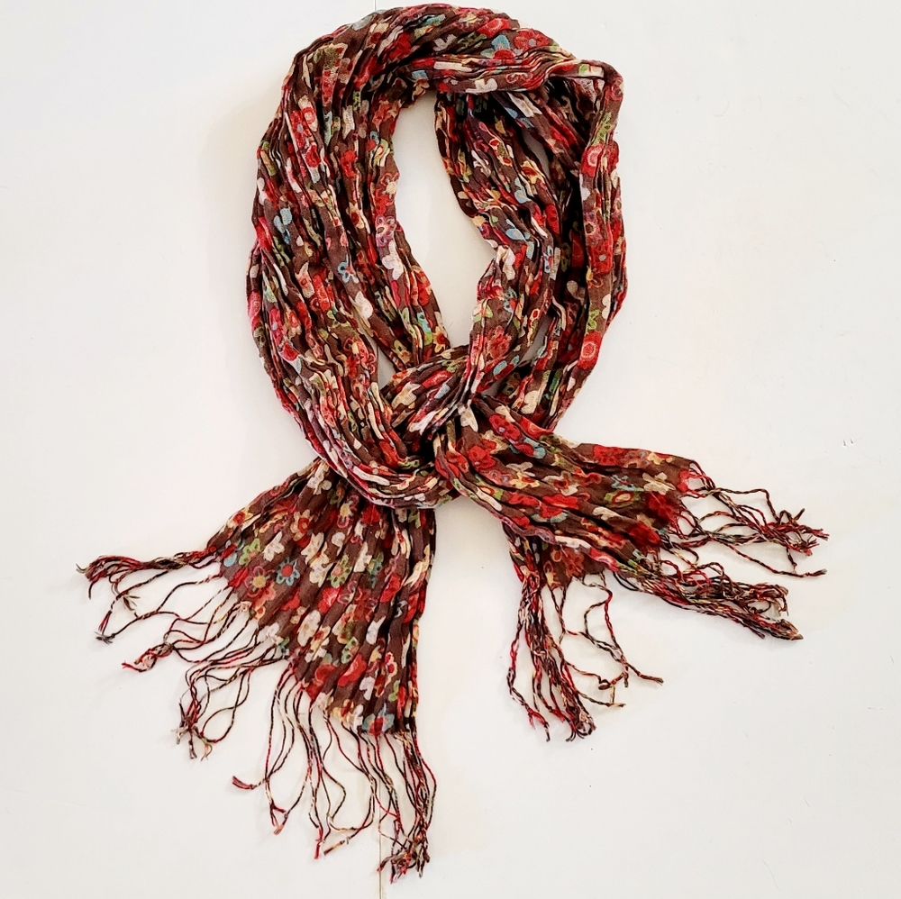 Long floral scarf